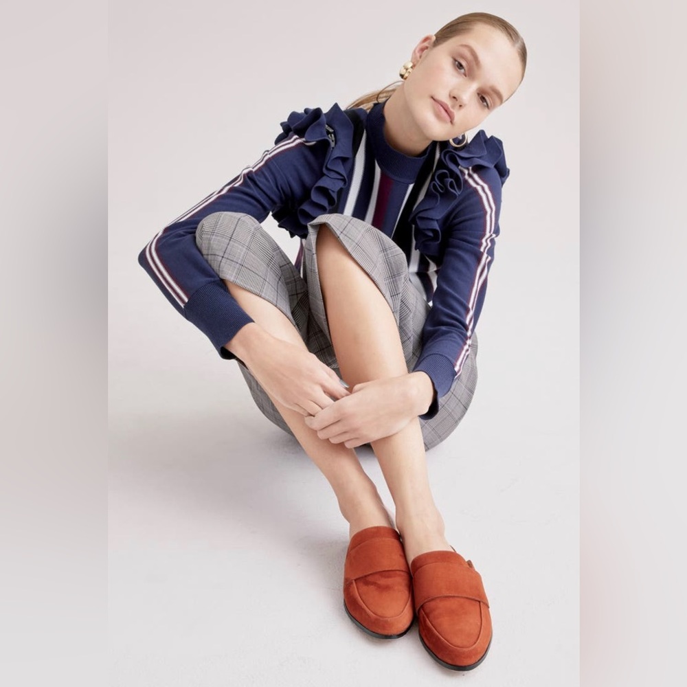 EUC Halogen Slip-on Rust-Orange Suede Mule